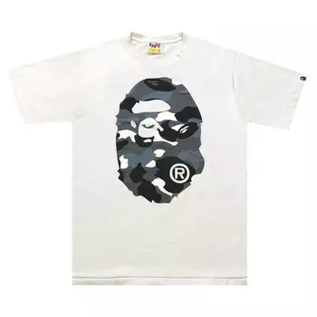 BAPE City Камуфляжная футболка с изображением головы большой обезьяны, светящаяся в темноте