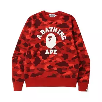 BAPE Color Camo College Crewneck, красный