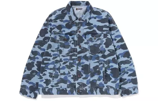 BAPE Цветная камуфляжная джинсовая куртка A Bathing Ape, синий