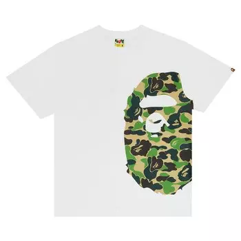 BAPE Футболка ABC Side Big Ape Head, Белый/Зеленый