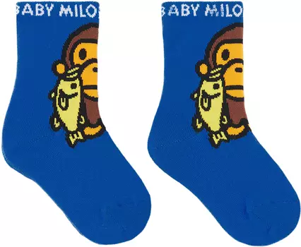 BAPE Kids Синие носки Baby Milo Black Bass