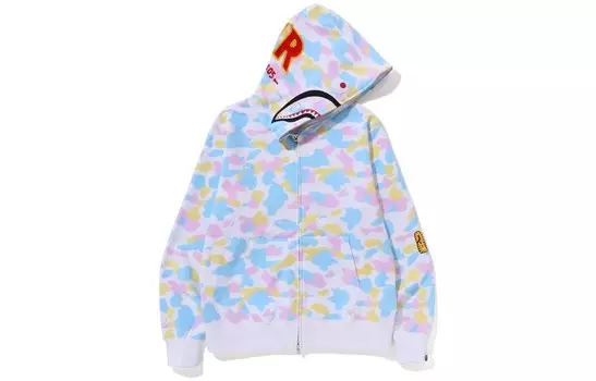 BAPE New Multi Camo 2nd Shark Толстовка с капюшоном на молнии A Bathing Ape, белый
