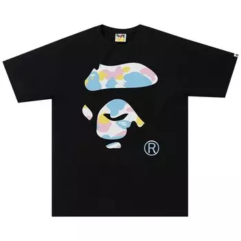BAPE New Multi Camo Ape Face Футболка, черная
