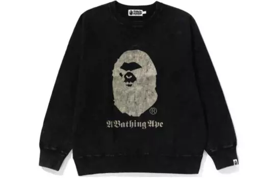 BAPE Overdye Свободный крой с круглым вырезом A Bathing Ape, черный