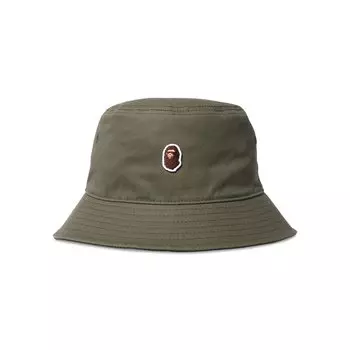 BAPE Панама с одной застежкой Ape Head, оливково-серая