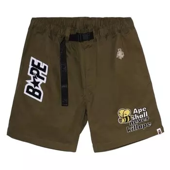 BAPE Patchwork Eazy Shorts, цвет Оливково-серый
