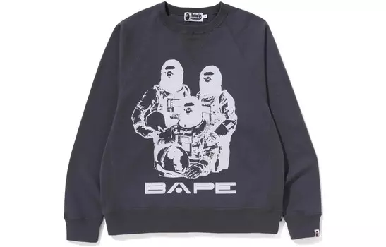 BAPE Relaxed Fit Space System Crewneck A Bathing Ape, синий