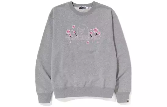 BAPE Sakura свободный крой круглый вырез SS23 A Bathing Ape, серый