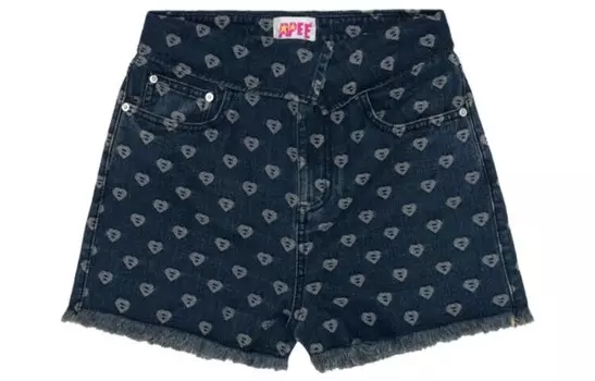 Bape SS23 APEE By Denim Shorts Women's Dark Blue A Bathing Ape