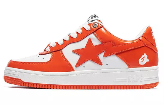 Bape Sta Лакированная Кожа Оранжевый Белый A Bathing Ape