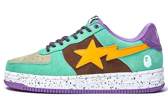 Bape Sta Teal Brown Yellow Suede A Bathing Ape
