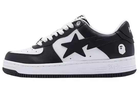 Bape Стильные женские низкие кроссовки для скейтбординга, черные/белые A Bathing Ape