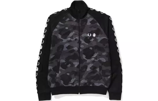 BAPE X Fred Perry цветная камуфляжная спортивная куртка черная A Bathing Ape, черный