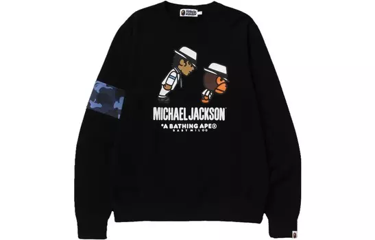 BAPE X Майкл Джексон Baby Milo Crewneck A Bathing Ape, черный