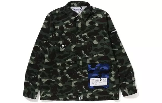 BAPE X Undefeated цветная камуфляжная фланелевая куртка A Bathing Ape, зеленый