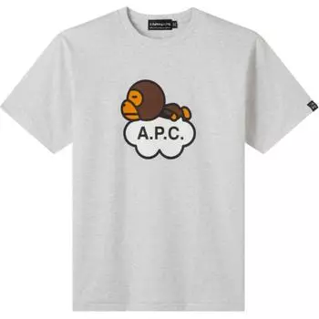 Bape X. Женская футболка Milo Wide A.P.C, серый