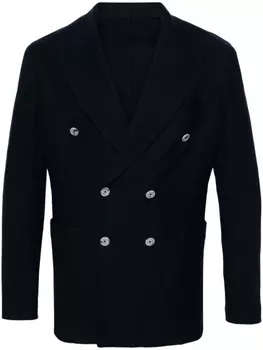 Barba двубортный пиджак с заостренными лацканами, синий