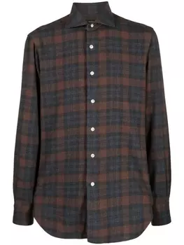 Barba клетчатая рубашка на пуговицах, синий