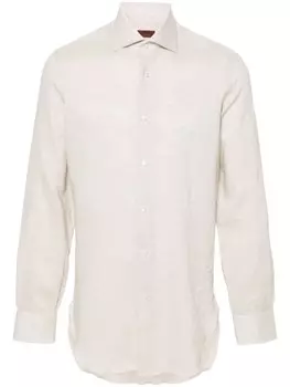 Barba льняная рубашка с длинными рукавами, серый