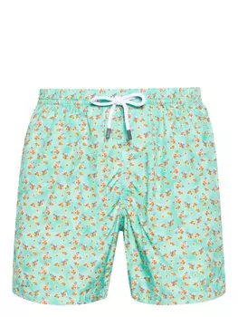 Barba плавки-шорты с цветочным принтом, зеленый