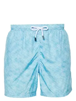 Barba плавки-шорты с графичным принтом, синий