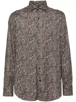 Barba рубашка с цветочным принтом, коричневый