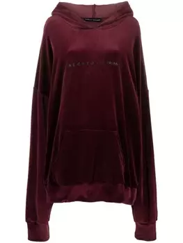 Barbara Bologna бархатное худи с надписью, красный