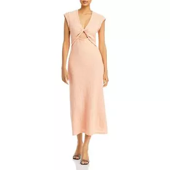 Barbara Женское трикотажное длинное платье миди Derek Lam 10 Crosby, персиковый