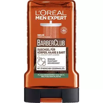 BarberClub Гель для душа «все в одном» для тела, волос и бороды L’Oral Paris, 250 ml