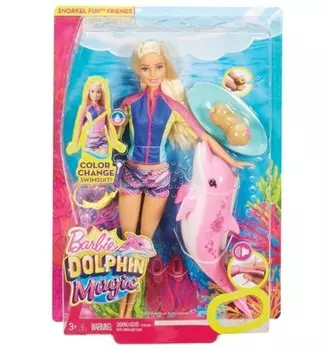 Barbie Dolphin Magic, набор для дайвинга с куклой и дельфином, FBD63