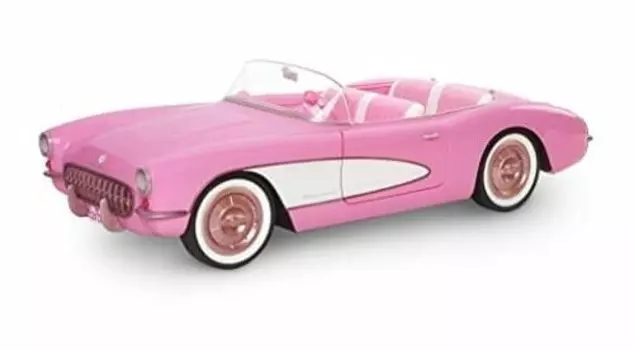 Barbie Movie Convertible Deluxe Hpk02 — розовый автомобиль Corvette с белыми шинами