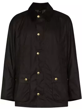 Barbour бомбер на кнопках, зеленый