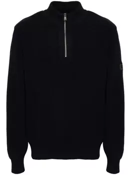 Barbour джемпер с воротником на молнии и логотипом, синий