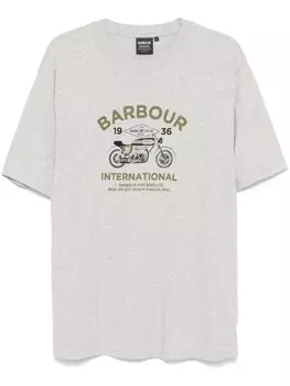 Barbour футболка Cafe Graphic, серый