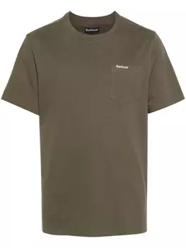 Barbour футболка Langdon с вышитым логотипом, зеленый