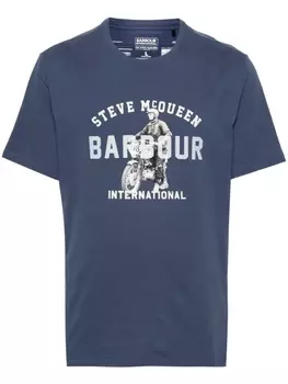 Barbour футболка с логотипом из коллаборации со Steve McQueen, синий