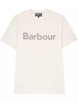 Barbour футболка с логотипом, нейтральный цвет