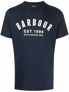 Barbour футболка с логотипом, синий