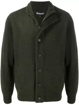 Barbour кардиган на молнии с высоким воротником, зеленый