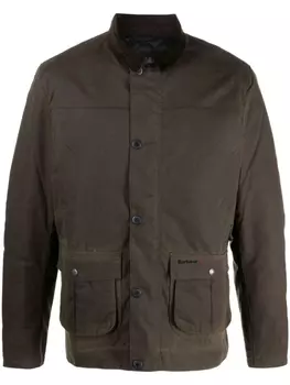 Barbour куртка Brunden Wax с вельветовым воротником, зеленый