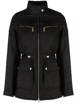 Barbour куртка на молнии с воротником-воронкой, черный