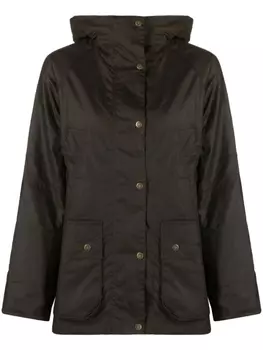 Barbour куртка на пуговицах с капюшоном, зеленый