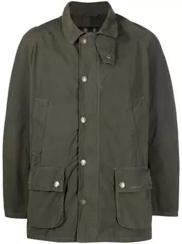 Barbour куртка-рубашка с косым воротником, зеленый