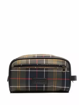 Barbour несессер в клетку, зеленый