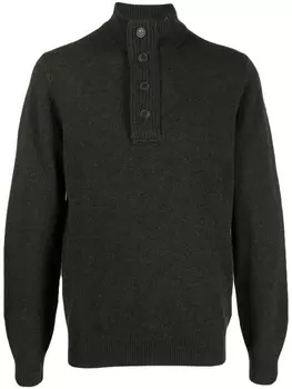 Barbour пуловер на пуговицах, зеленый