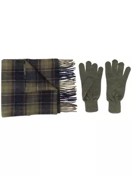 Barbour шарф в клетку, зеленый