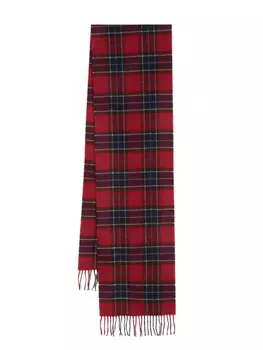 Barbour шерстяной шарф в клетку тартан, красный