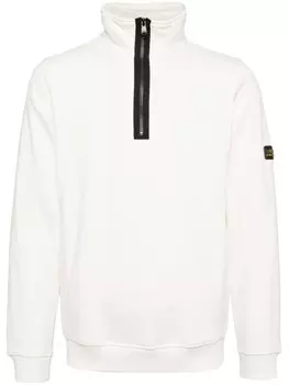 Barbour толстовка с воротником на молнии, белый