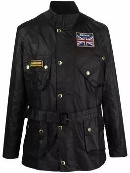 Barbour вощеная куртка International Union Jack, черный