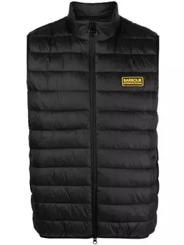 Barbour жилет на молнии с нашивкой-логотипом, черный